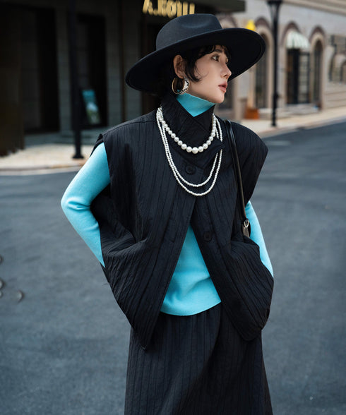 Quilted Volume Vest& Skirt Co-ord