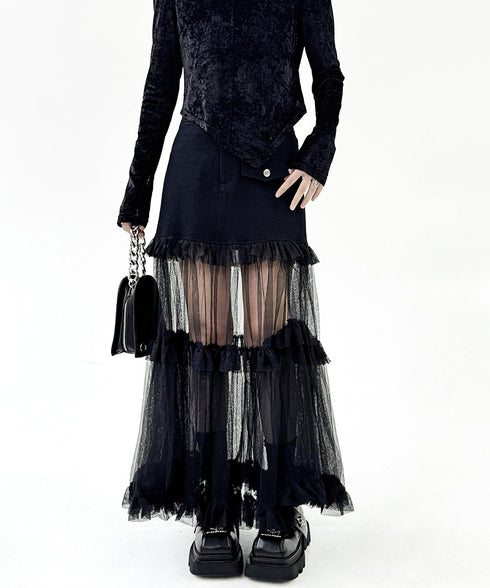 Sheer Tiered Skirt