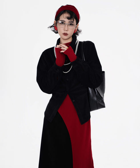 Corduroy Twist Front Blouse