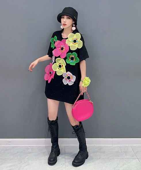 Jewel Flower Over T-shirts