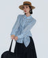 Button Accent Draped Blouse