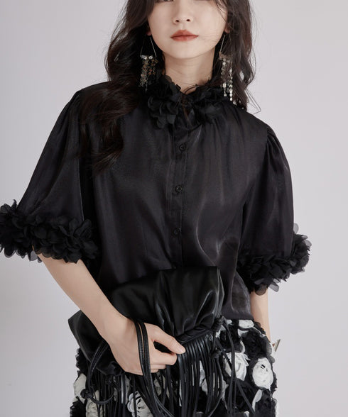 Flower Sleeve Blouse