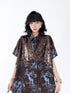 Sequin Deer Print Shirt Dress