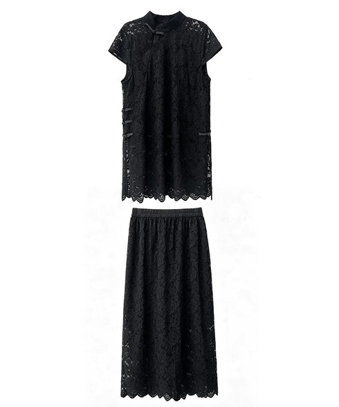 Bloom Collar Top&Skirt Co-ord
