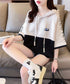 Block Tone Hoodie Top