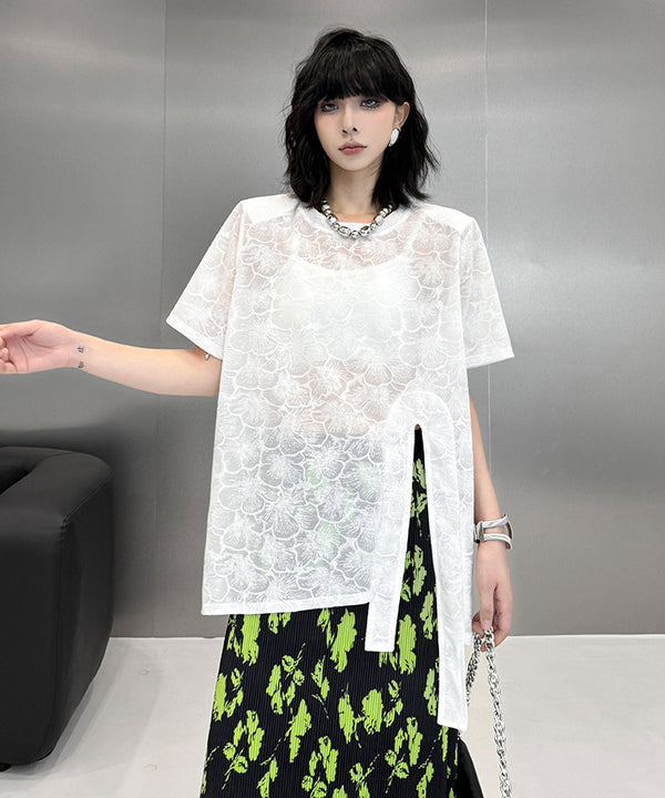 Floral Lace Slit Top