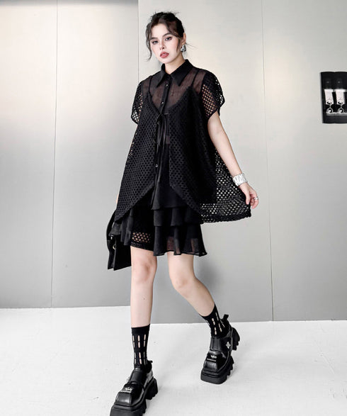 Open Frame Blouse & Shorts Co-ord