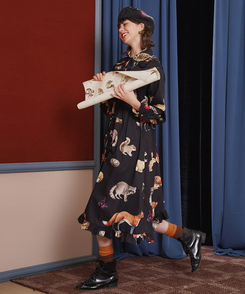 Forest Animal Printed Dress