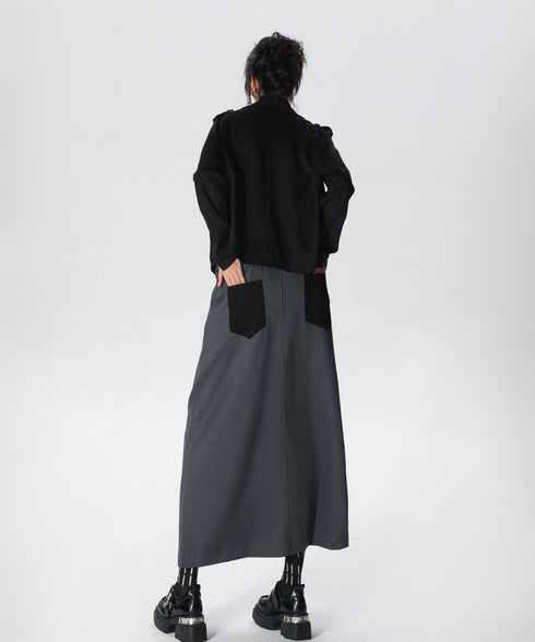 Dual Panel Buttoned Skirt