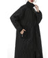 Quilted High Neck Long Coat