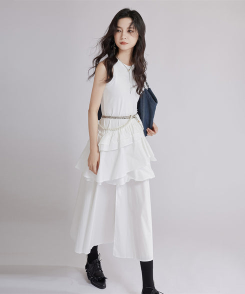 Frill Layered Combination Dress