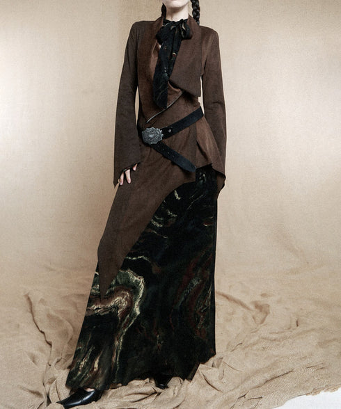 Marble Sheer Flare Dress