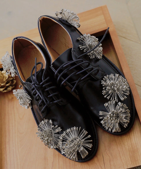 Metal Cluster Decor Derby Shoes