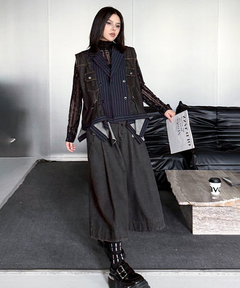 Layered Pinstripe Docking Vest