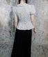 Grid Line Panel Blouse