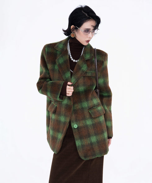 Fuzzy Check Tailored Jacket