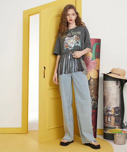 Feline Fringe Tee