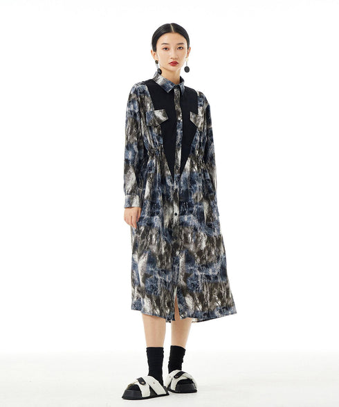 Brushstroke Yoke Dress