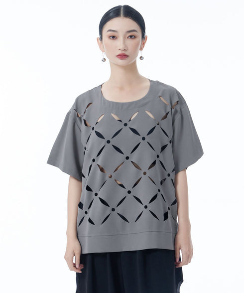 Cutout Cross Motif Top