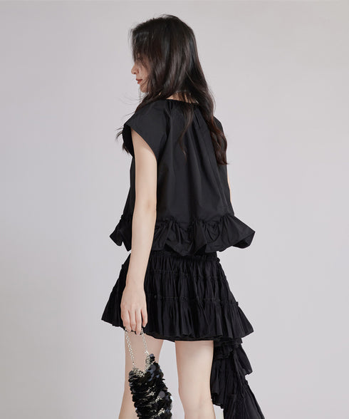 Layered Side-Flare Skirt