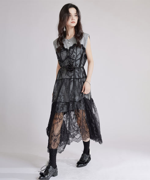 Sheer Black Lace Dress