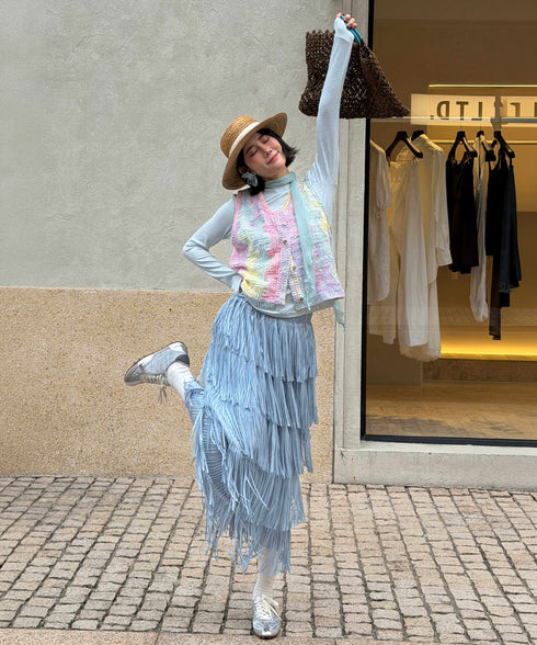 Pastel Grid Knit Vest