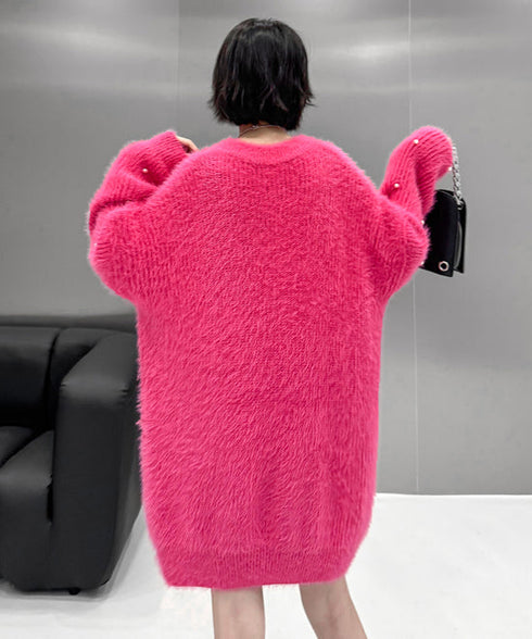 Pearl Accent Fuzzy Sweater