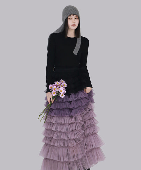 Cascade Frill Long Skirt