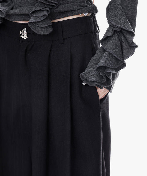 Gradient Hem Wide Slacks