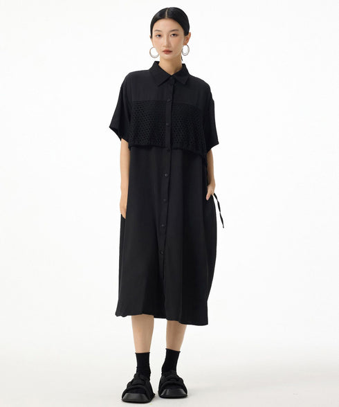 Mesh Layer Flow Dress