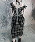 Plaid Fold Line Dress