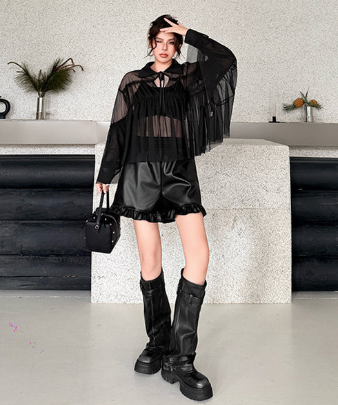 Sheer Gather Volume Top