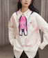Pink Panther Graphic Collar Blouse
