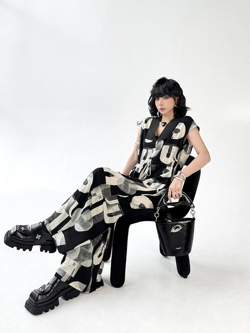 Alphabet Print Jumpsuit