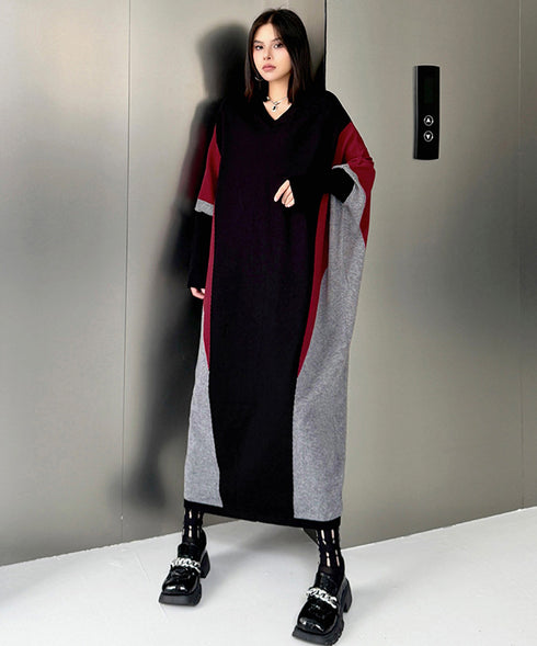 Panel Knit Long Dress