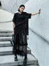Noir Mesh Layered Skirt
