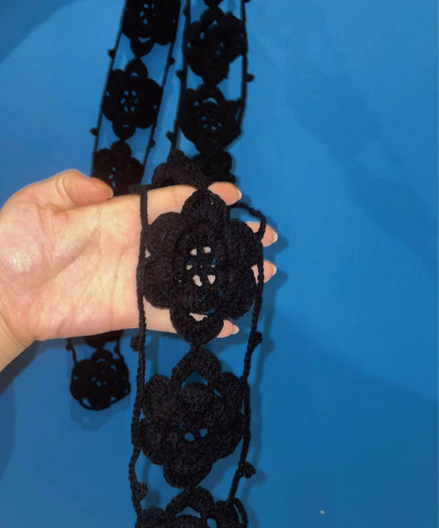 Flower Motif Crochet Scarf
