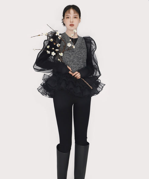 Virelle Veil Ruffle Top