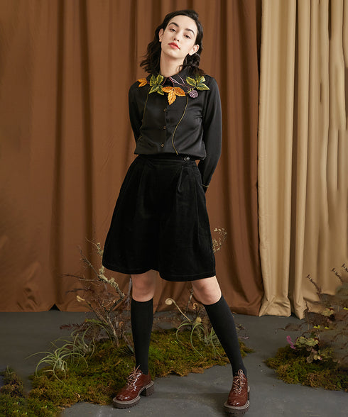 Berry Vine Embroidered Blouse