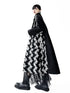Patch Jacquard Fringe Coat