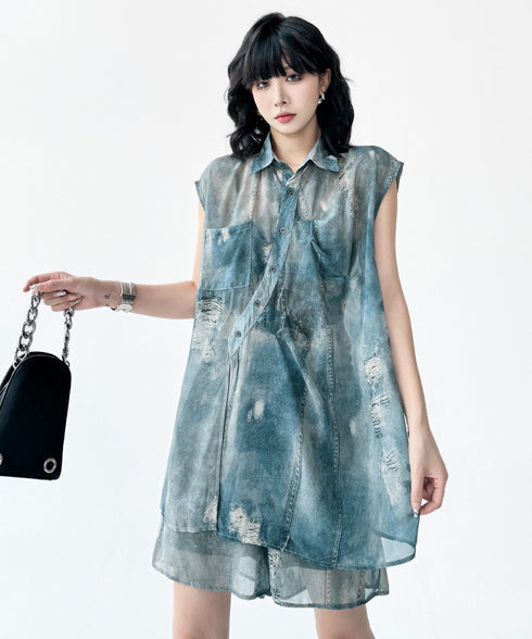 Floating Dye Shirt & Shorts Co-ord