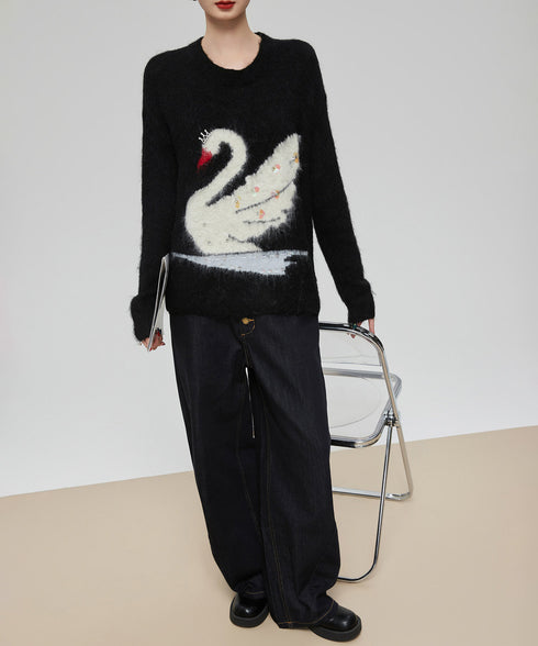 Crystal Swan Knit Top