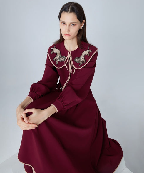 Fluid Panel Long Dress