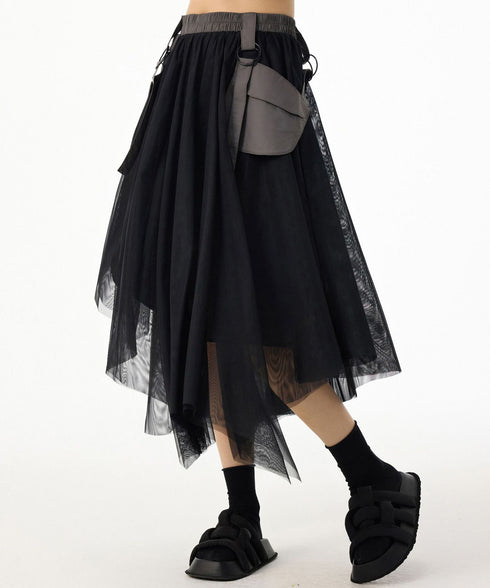 Mesh Layer Pocket Skirt