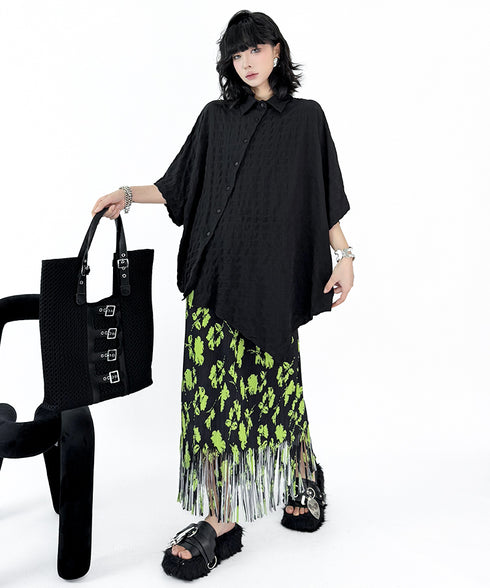 Side Button Hem Blouse