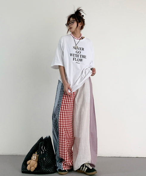 Patchwork Multi Check Pants