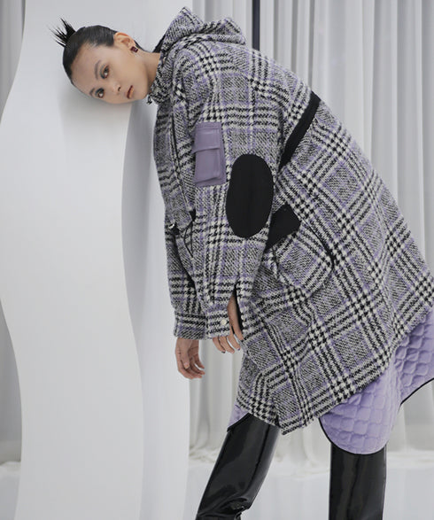 Graph Plaid Tech Coat