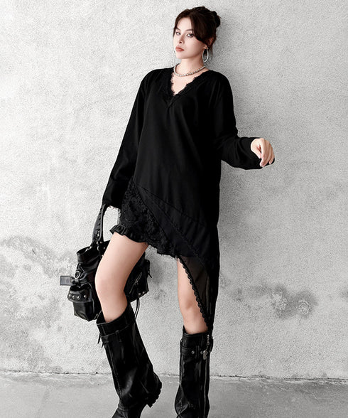 Mirevane Angled Hem Top