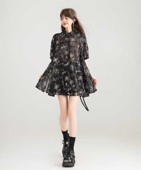 Butterfly See-through Blouse