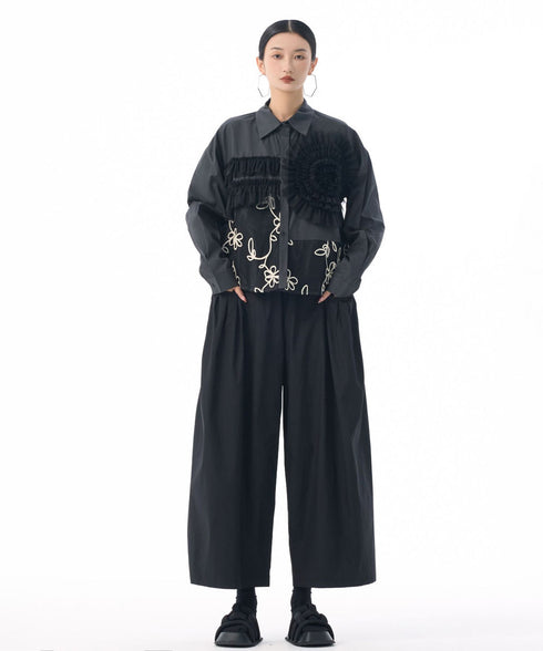 Floral Embroidery Mix Blouse